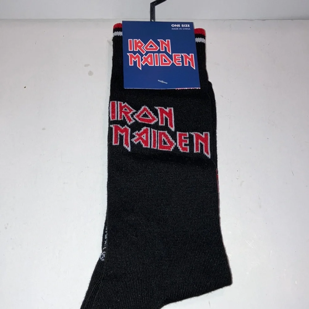 Iron Maiden Black and Red Casual‎ Crew Socks